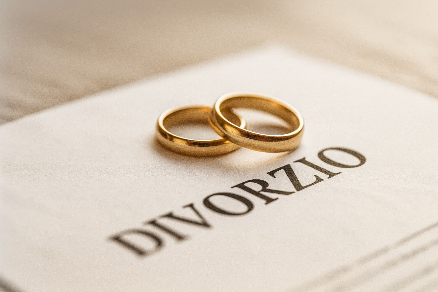 Separazioni e divorzi - due fedi su documento di divorzio